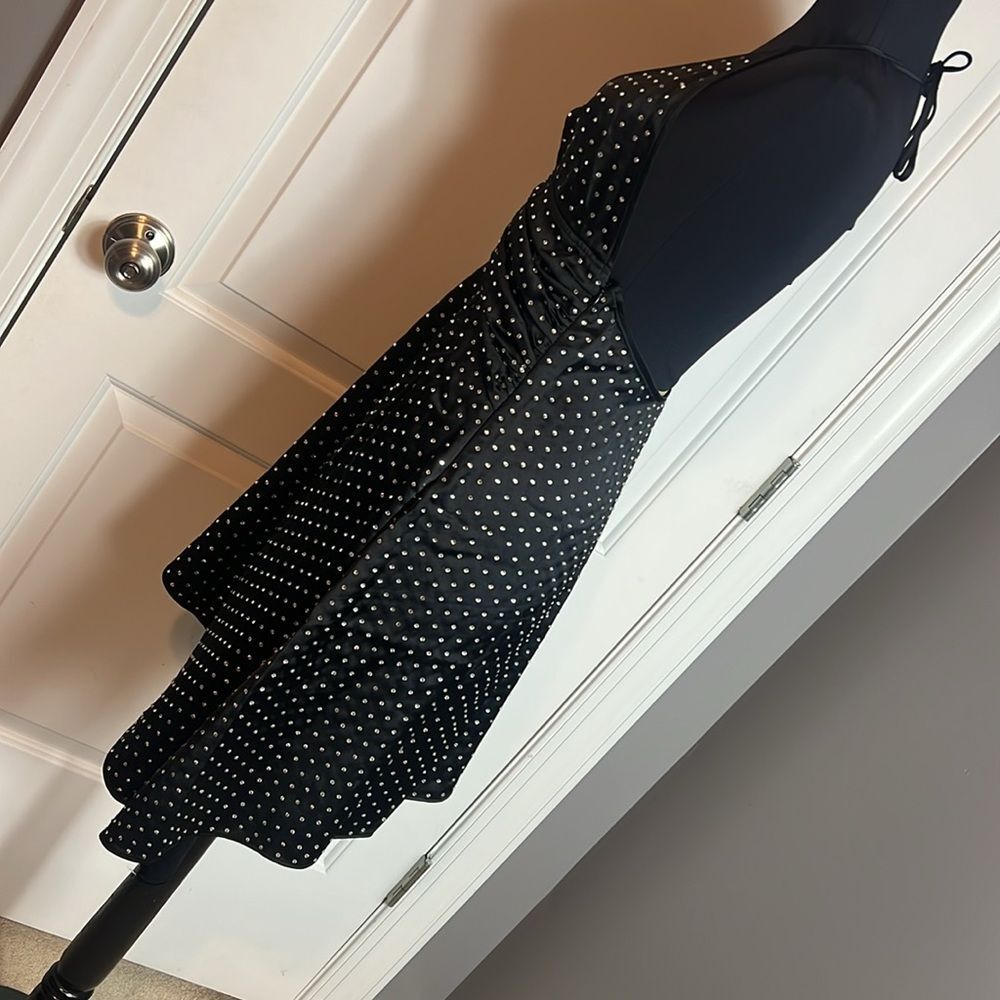 BNWT - WEWOREWHAT - CRYSTAL ASYMMETRICAL BLACK DRESS - 2 - Picture 4 of 8